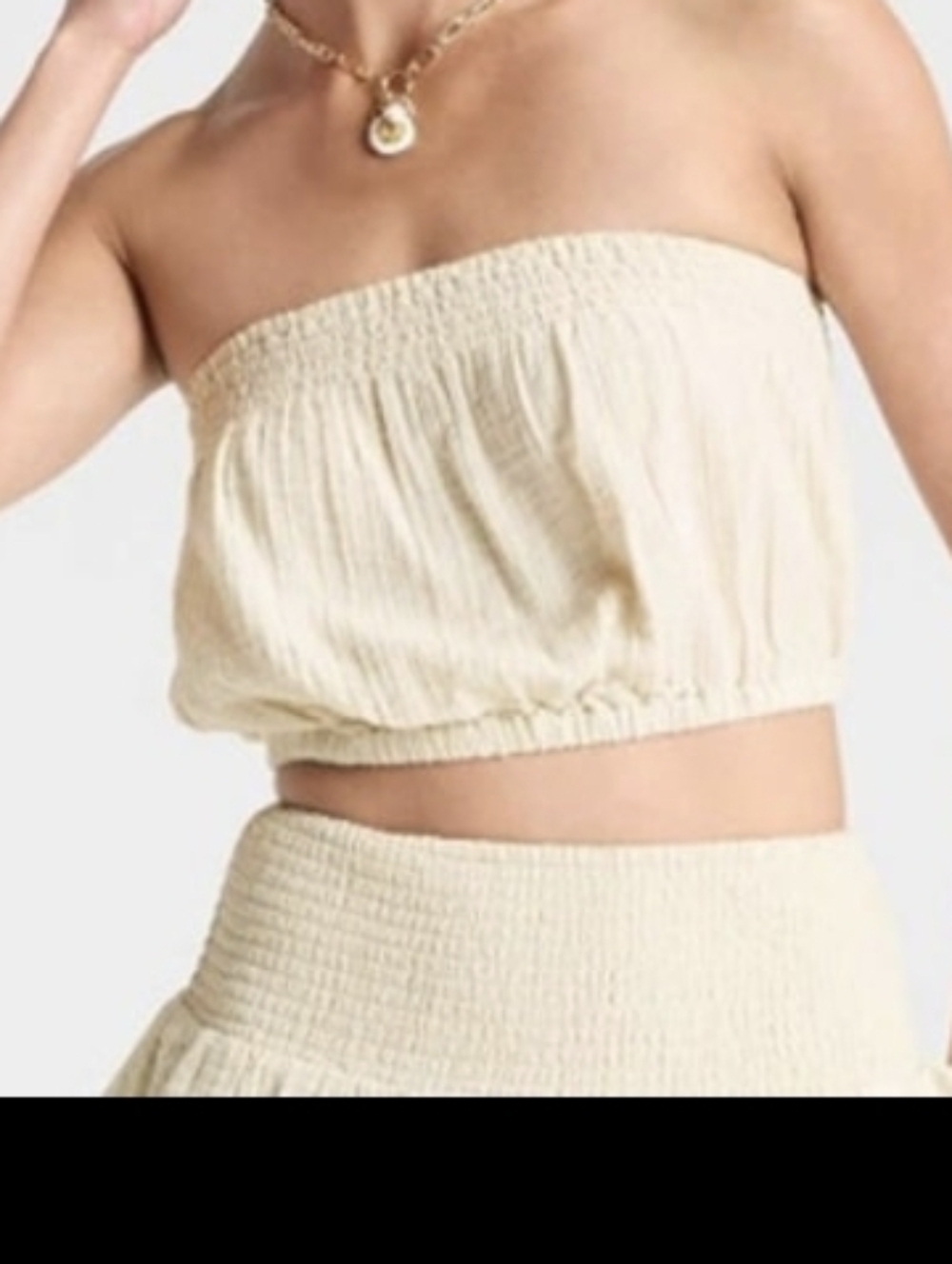 Universal Thread Women's 100% Cotton Crinkle Gauze Tube Top NWT